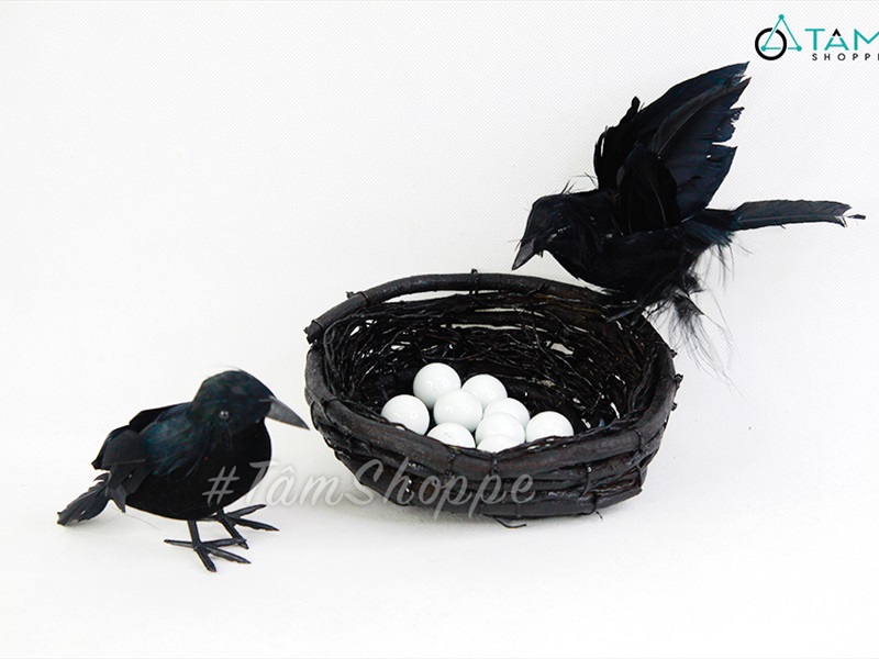 Mô hình con quạ đen giả trang trí TCV-QUA-01