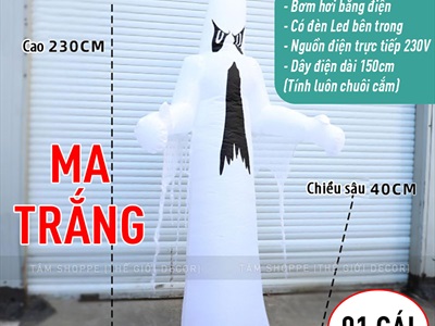 Mô hình Halloween khổng lồ bơm hơi tự động nhiều kiểu [Vải dày - Bơm xịn] BOMHOI-HLW-01