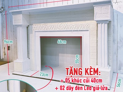 Mô hình lò sưởi trang trí cỡ lớn D140cm [Tặng củi + Dây đèn] LOSUOI-02