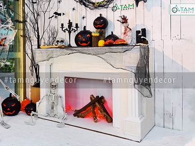 Mô hình lò sưởi trang trí cỡ lớn D140cm [Tặng củi + Dây đèn] LOSUOI-02