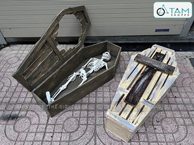Mô hình quan tài Ma cà rồng Dracula bằng gỗ cỡ lớn D100cm QUANTAI-01