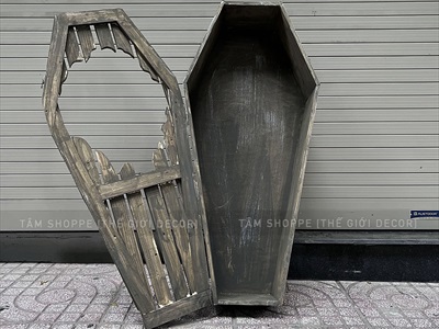 Mô hình quan tài Ma cà rồng Dracula bằng gỗ cỡ lớn D100cm QUANTAI-01