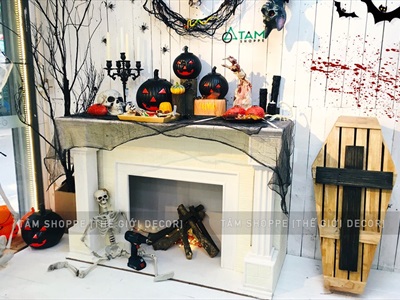 Mô hình quan tài Ma cà rồng Dracula bằng gỗ cỡ lớn D100cm QUANTAI-01