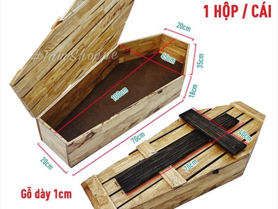 Mô hình quan tài Ma cà rồng Dracula bằng gỗ cỡ lớn D100cm QUANTAI-01