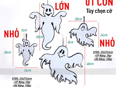Mô hình treo Halloween vải nỉ phối màu nhiều kiểu HLW-TREO-NI-01