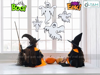 Mô hình treo Halloween vải nỉ phối màu nhiều kiểu HLW-TREO-NI-01