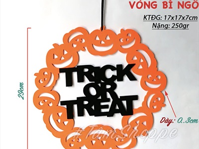 Mô hình treo Halloween vải nỉ phối màu nhiều kiểu HLW-TREO-NI-01