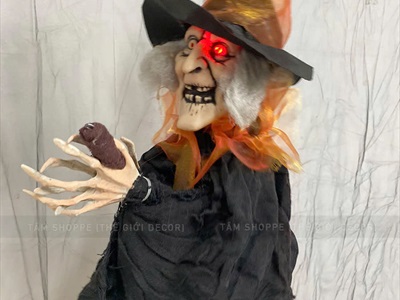 Mô hình phù thuỷ đen cưỡi chổi giãy dụa [Điện tử - Cảm ứng] HLW-MAQUY-43