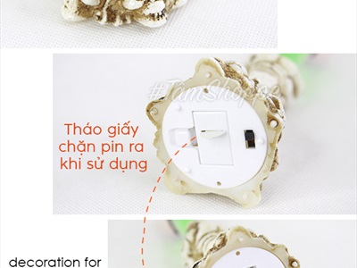 Nến điện tử bàn tay xương cầm nến sẵn pin NEN-DT-07