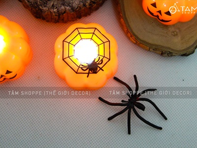 Nến điện tử hình bí ngô dạng tealight sẵn pin NEN-DT-05