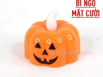 Nến điện tử hình bí ngô dạng tealight sẵn pin NEN-DT-05