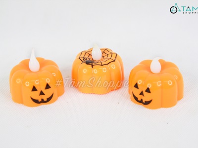 Nến điện tử hình bí ngô dạng tealight sẵn pin NEN-DT-05