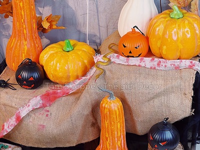 Quả bí ngô Halloween như thật trái dài cỡ lớn TRAI-BINGO-04