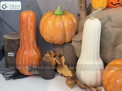 Quả bí ngô Halloween như thật trái dài cỡ lớn TRAI-BINGO-04
