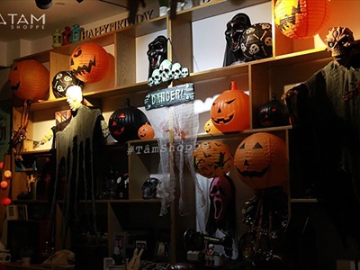 Quả bí ngô Halloween nhựa cứng cam đen nhiều cỡ TRAI-BINGO-02