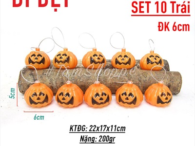 Set 5-10 quả bí ngô Halloween nhựa mini [Nhiều kiểu - Nhựa cứng] TRAI-BINGO-07