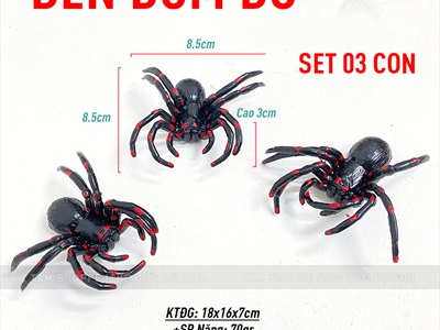 Set 03 con nhện độc đốm đỏ ĐK8.5cm TCV-NHEN-06