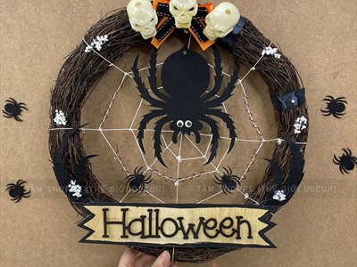 Set 04 con nhện nỉ đen 3 cỡ 15-20-25cm [Có lỗ xỏ dây - mỏng nhẹ] TCV-NHEN-14