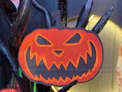 Set 04 miếng dán tường bí ngô 2 lớp kim tuyến [Mút bitis/ từ 11-31cm] DANTUONG-02