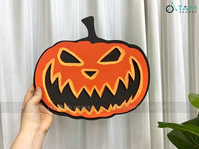 Set 04 miếng dán tường bí ngô 2 lớp kim tuyến [Mút bitis/ từ 11-31cm] DANTUONG-02