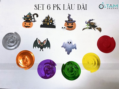 Set 06 dây treo Halloween thả trần xoắn 6 kiểu phụ kiện giấy DTR-HLW-01