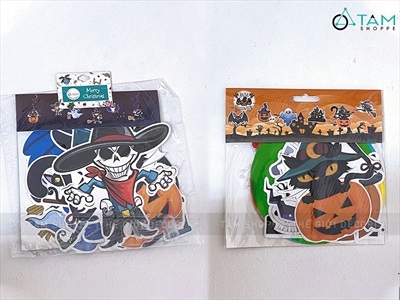 Set 06 dây treo Halloween thả trần xoắn 6 kiểu phụ kiện giấy DTR-HLW-01