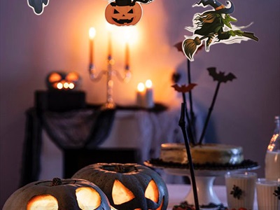 Set 06 dây treo Halloween thả trần xoắn 6 kiểu phụ kiện giấy DTR-HLW-01