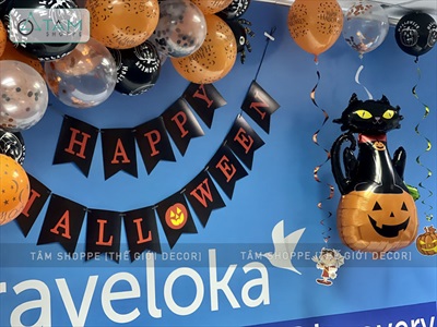 Set bóng Halloween chủ đề Mèo - Nhện SETBONG-HLW-02