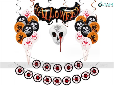 Set bóng trang trí Halloween đầu lâu khóc máu 2774 - 2775  SETBONG-HLW-01