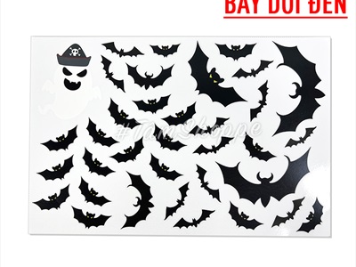 Set Decal Halloween dán kính không keo 30x20cm nhiều kiểu DECAL-HLW-05