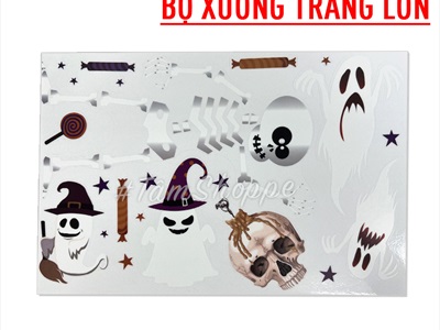 Set Decal Halloween dán kính không keo 30x20cm nhiều kiểu DECAL-HLW-05