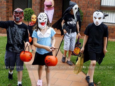 Thố xin kẹo Halloween bí ngô nhựa cứng 3 size XINKEO-01