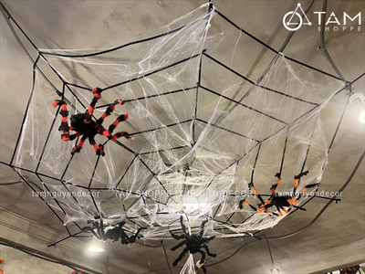 Tiểu cảnh nhện bắn tơ trên trần nhà zombie điện tử co giật [2023 - Tâm Nguyễn Decor] CC-HLW-2302
