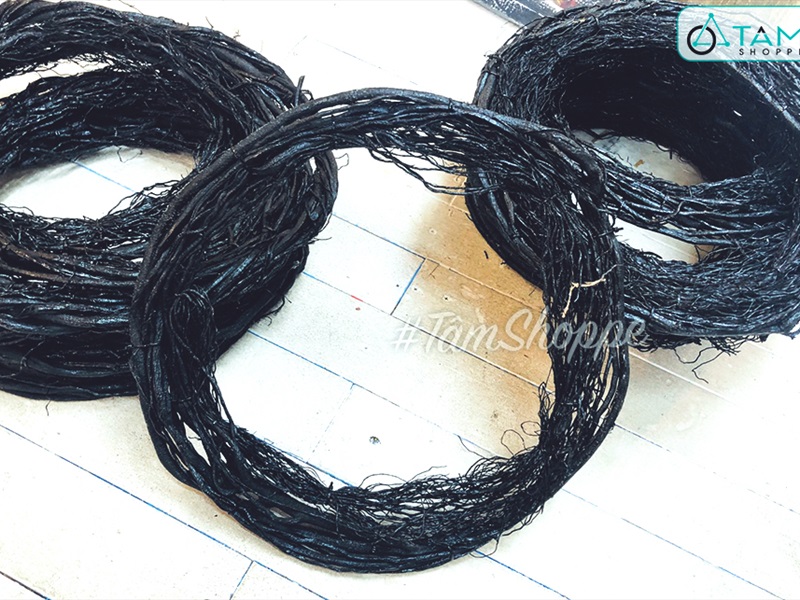Vòng dây rừng màu đen chưa trang trí vành tròn ĐK40cm VDR-04