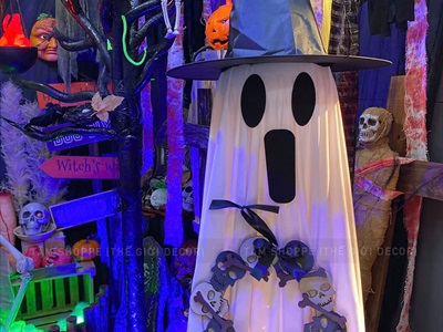 Vòng treo cửa Halloween đầu lâu xương máu khô [ĐK26cm - bằng gỗ] VTC-HLW-04