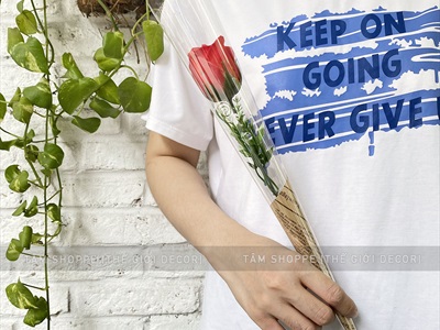 Bó 1 bông hồng sáp giấy kiếng trong [Tặng Sticker - Gói đẹp] HOASAP-03