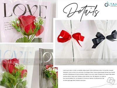 Bó 1 bông hồng sáp đỏ giấy kiếng chữ LOVE [Tặng Sticker - Gói đẹp] HOASAP-07