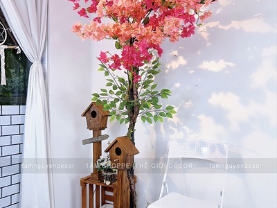 Bó nhiều cành lá si giả làm cây xanh đẹp như thật [2 loại - Bó 3/10/12 cành] CANHLA-04