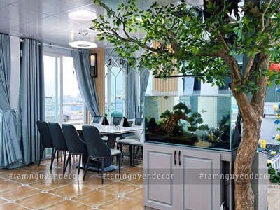 Bó nhiều cành lá si giả làm cây xanh đẹp như thật [2 loại - Bó 3/10/12 cành] CANHLA-04
