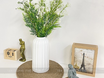 Cành hoa bi sao to màu trắng [Hoa dày - Dài 70cm] CANHHOA-04