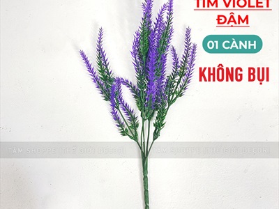 Cành hoa lavender giả phủ bụi [Vintage - Dài 37cm] CANHHOA-05