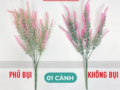 Cành hoa lavender giả phủ bụi [Vintage - Dài 37cm] CANHHOA-05