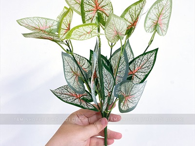 Cành lá cây giả 7 nhánh nhiều kiểu [Loại đẹp - Cao 35cm] CANHLA-03