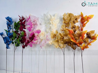 Cành lá phong dài 100cm đủ màu [Giả lá khô - Màu vintage] CANHLA-06