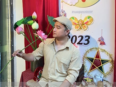 Cành sen quan âm cao cấp đẹp như thật (bán lẻ theo cành) CANHHOA-02