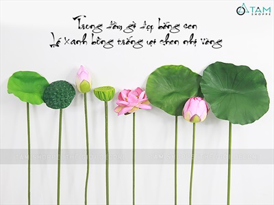 Cành sen quan âm cao cấp đẹp như thật (bán lẻ theo cành) CANHHOA-02