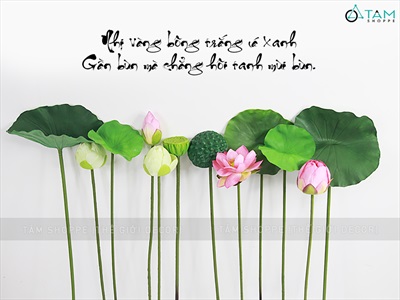 Cành sen quan âm cao cấp đẹp như thật (bán lẻ theo cành) CANHHOA-02