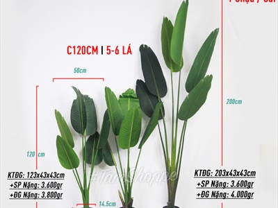 Chậu cây chuối cảnh giả cao 120-200cm CHAUCAYGIA-17