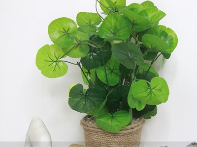 Chậu cây xanh giả 14 nhánh chậu thừng cao 35cm CHAUCAYGIA-15