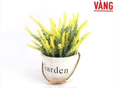Chậu hoa Lavender để bàn xô gỗ Garden CHAUHOACS-03